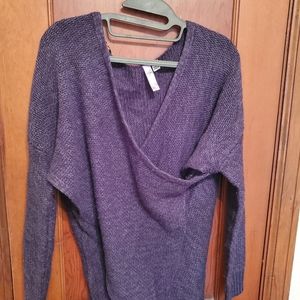 Criss cross dark blue sweater